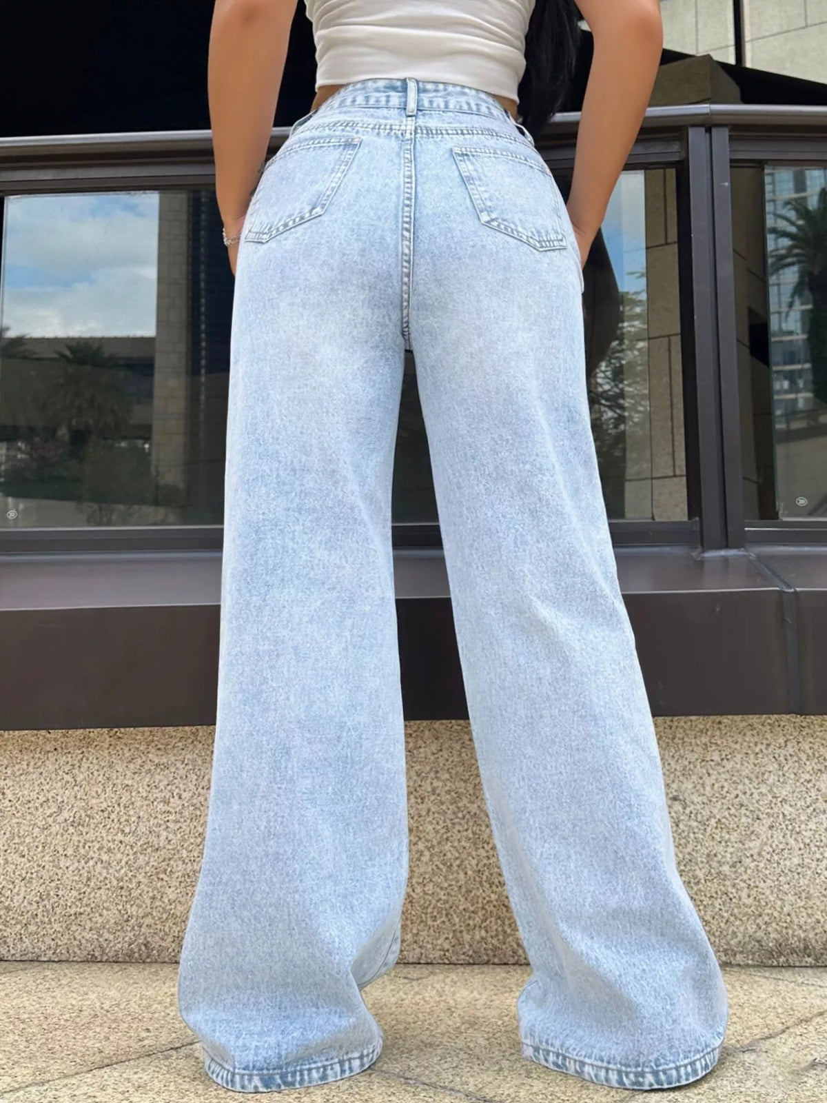 Hazel Blues® | High-Waisted Wide Leg Jeans