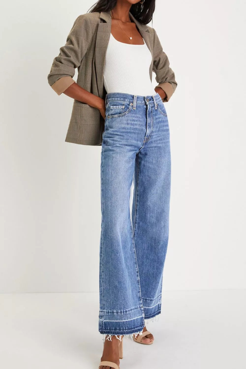 Hazel Blues® | Wide Leg High Waist Jeans