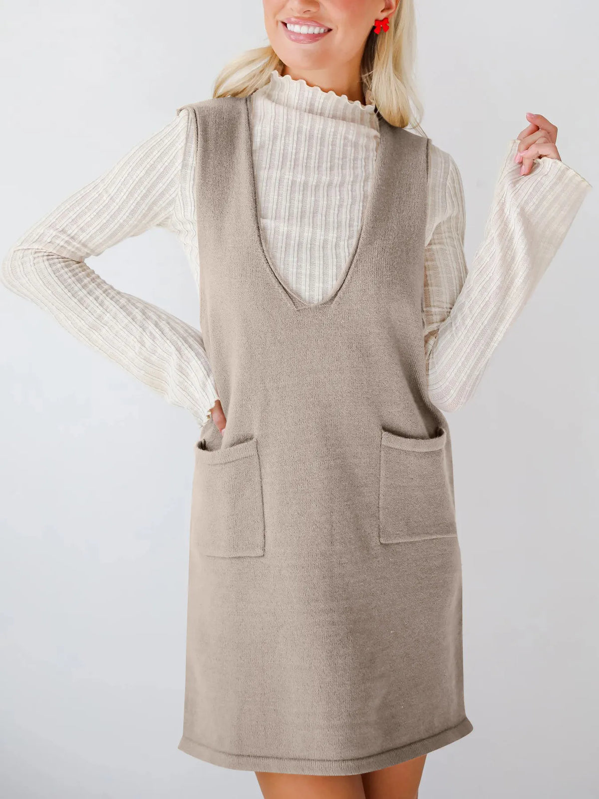 Hazel Blues® | Sleeveless Knit Dress with Pockets