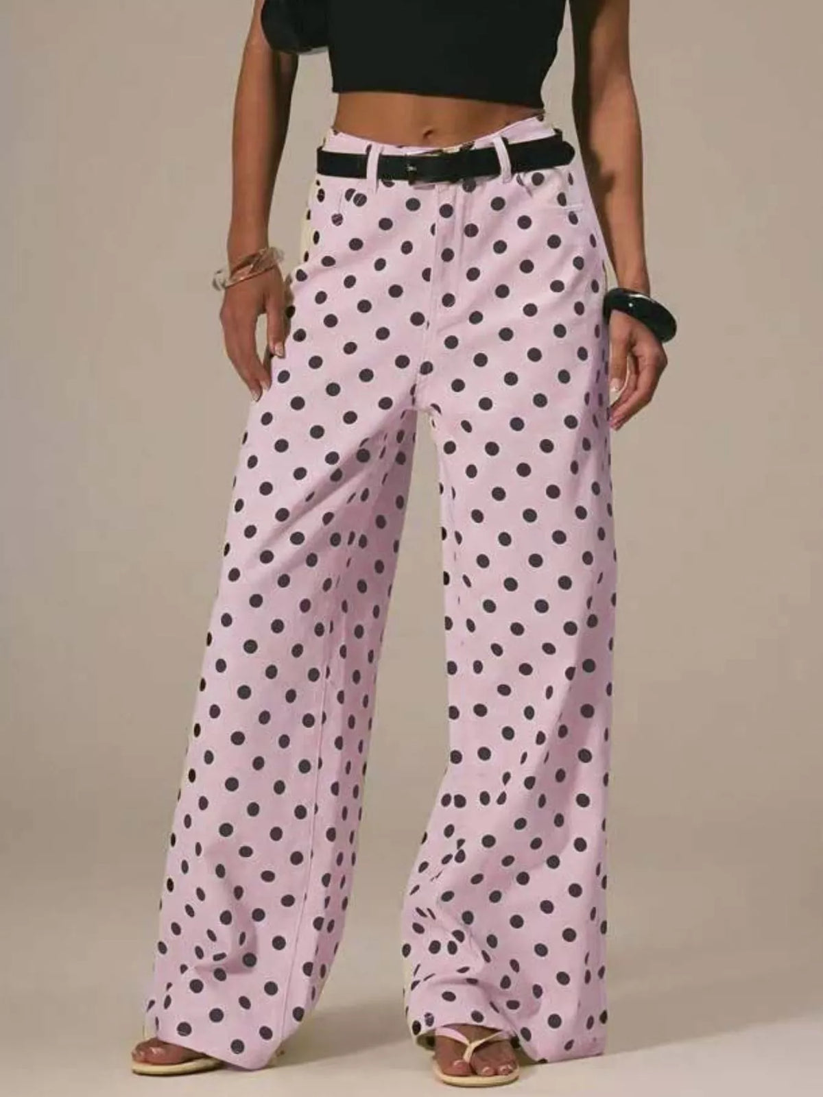Hazel Blues® | Polka Dot Wide Leg Jeans