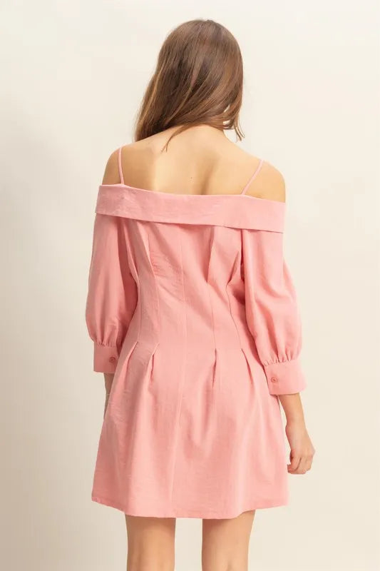 Hazel Blues® | HYFVE Button Down Spaghetti Strap Mini Dress with Pockets