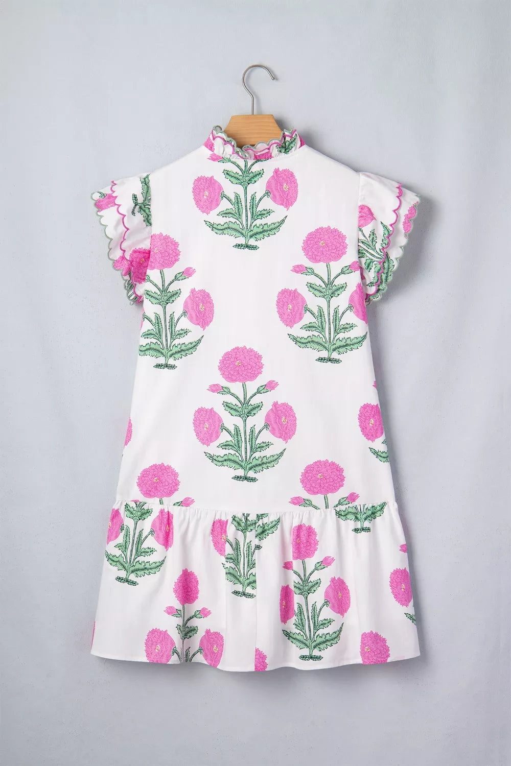 Hazel Blues® | Floral Print Ruffle Trim Casual Mini Dress