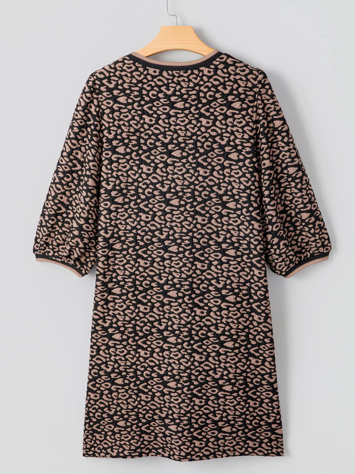 Hazel Blues® | Leopard Print Bubble Sleeve Shift Mini Dress