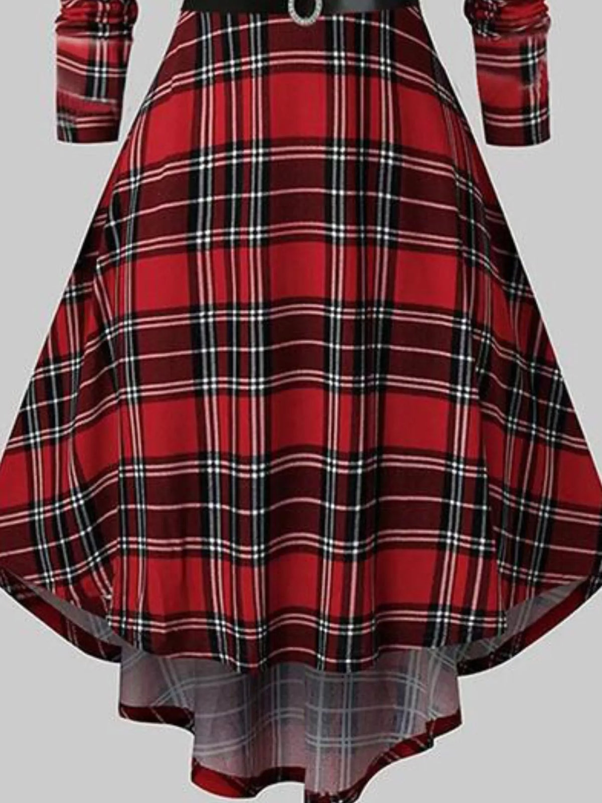Hazel Blues® | Fuzzy Trim Long Sleeve Christmas Dress