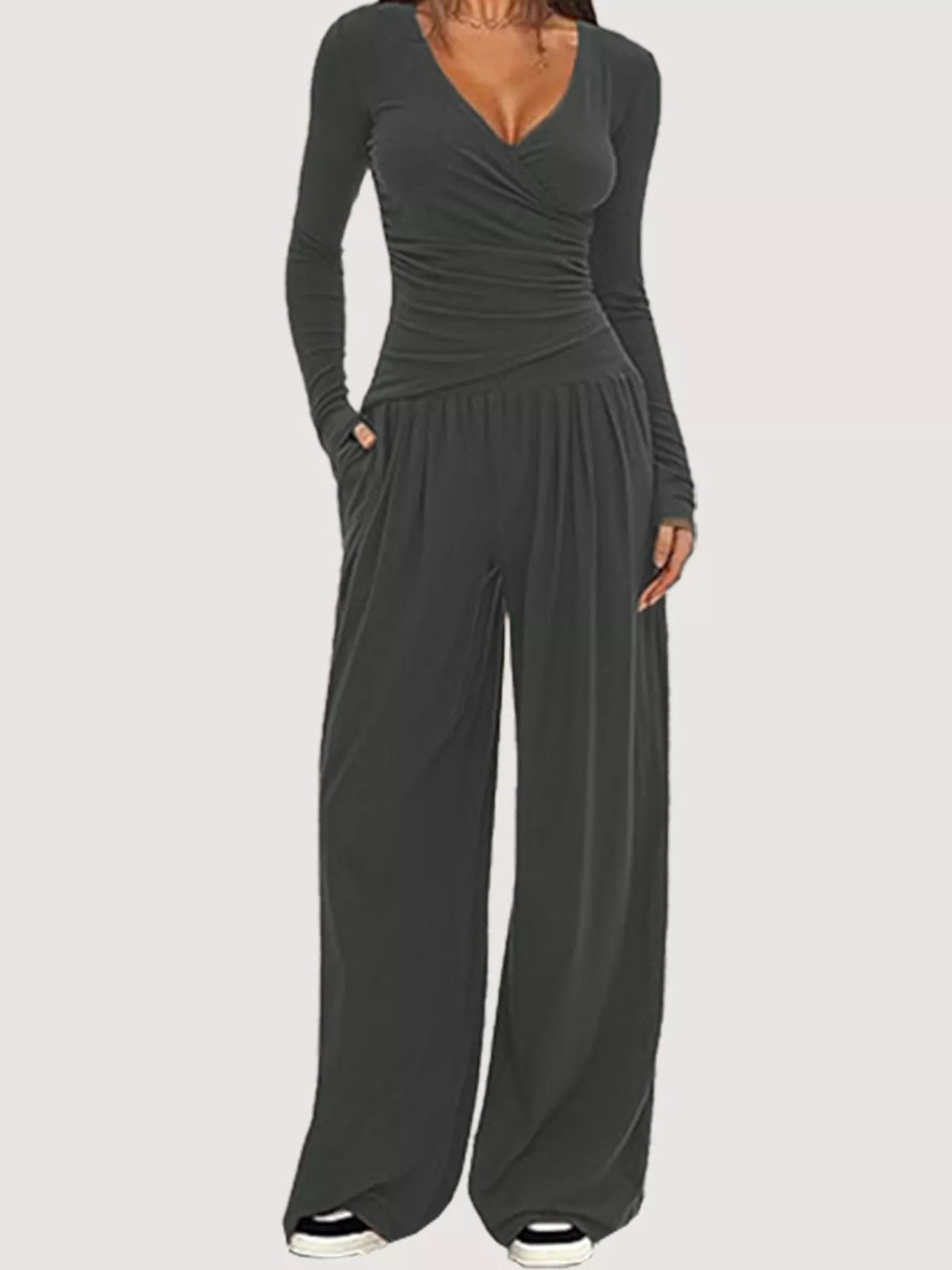 Hazel Blues® | Casual Long Sleeve Top and Wide Leg Pants Set