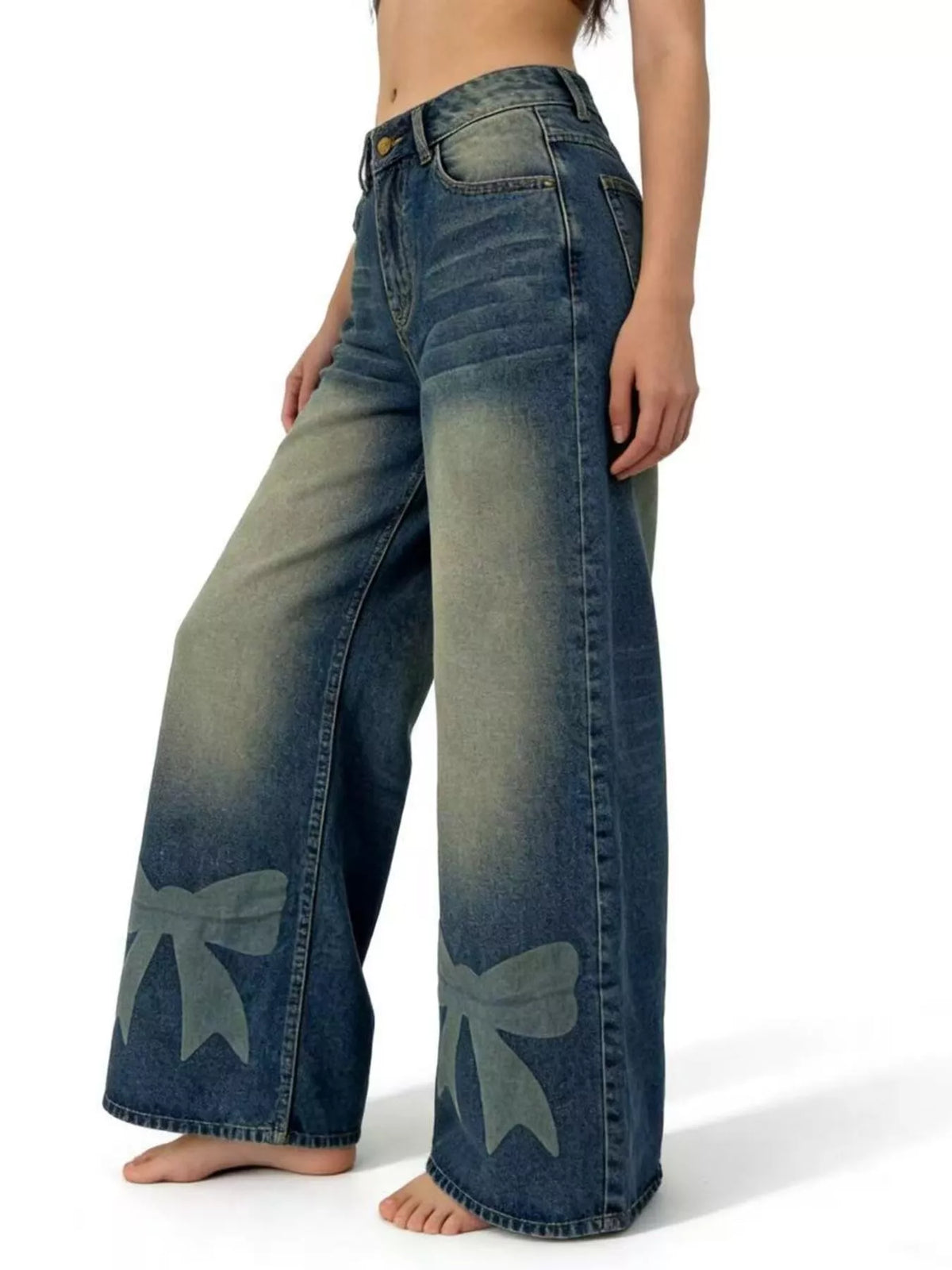 Hazel Blues® | Bow Wide Leg Jeans