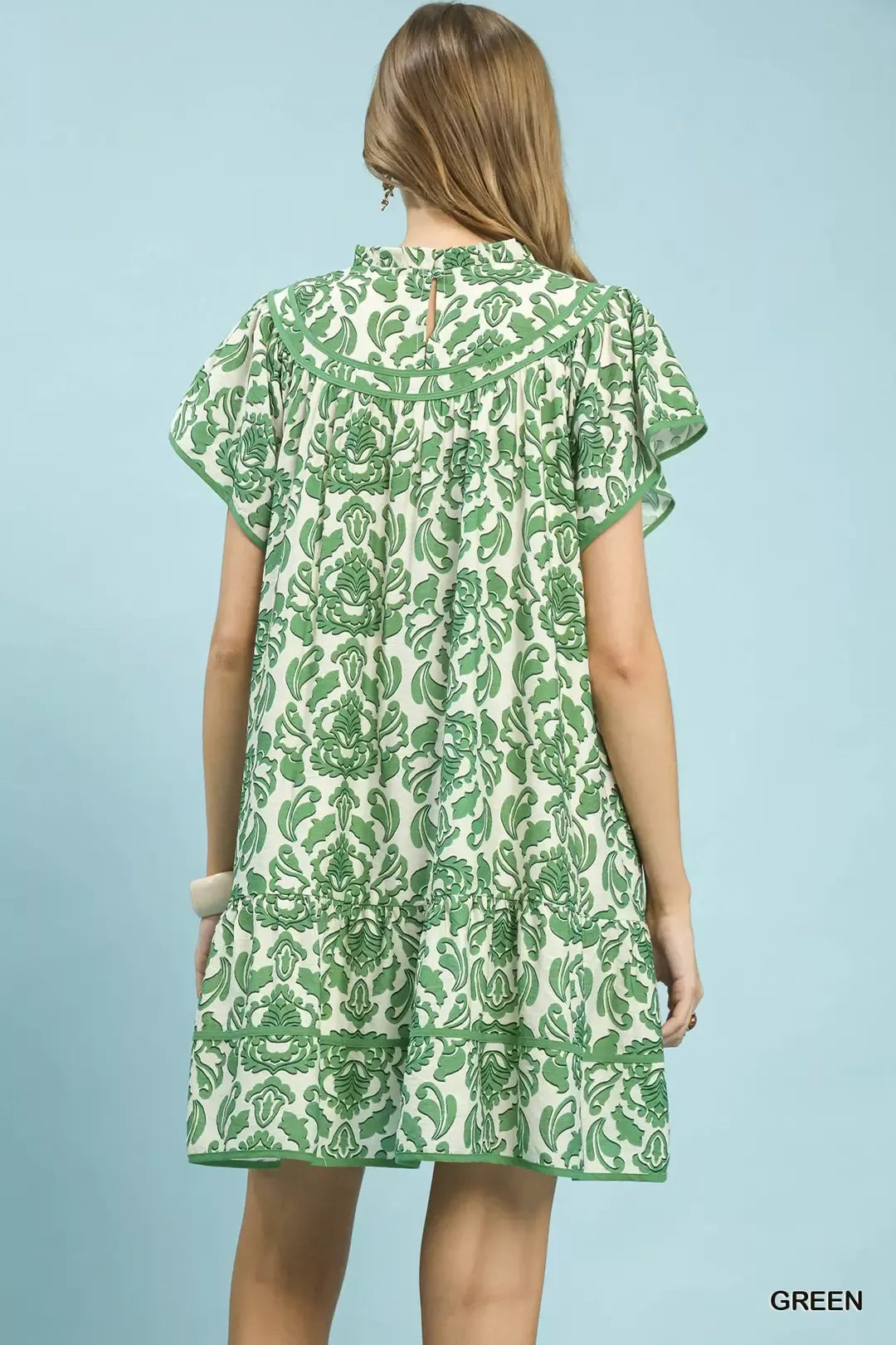 Hazel Blues® | Umgee Abstract Print Babydoll Mini Dress