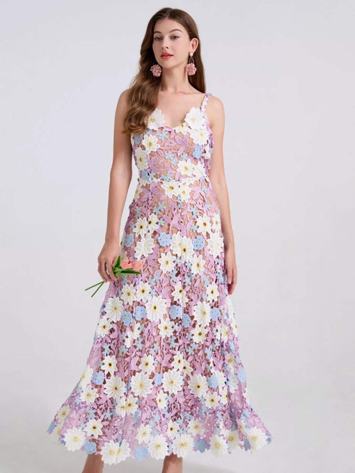 Hazel Blues® | Floral Embroidered Maxi Dress