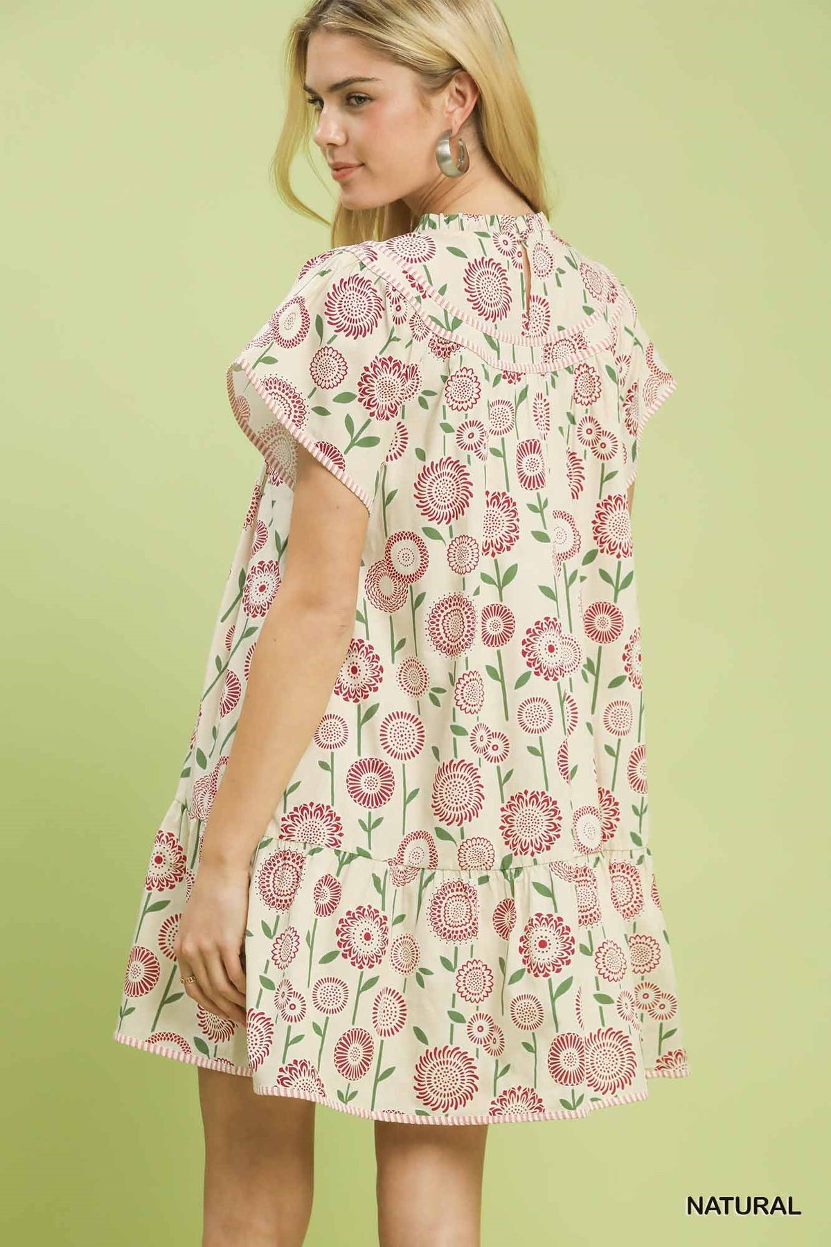 Hazel Blues® | Umgee Floral Print Tiered Babydoll Dress