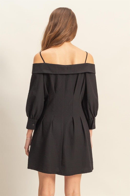 Hazel Blues® | HYFVE Button Down Spaghetti Strap Mini Dress with Pockets