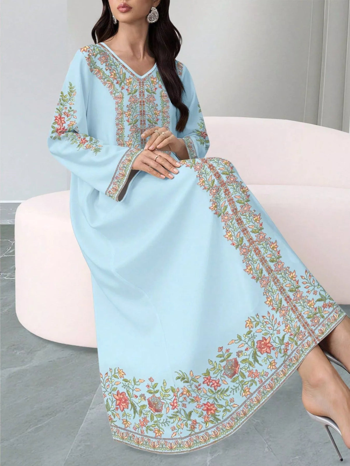 Hazel Blues® | Floral Long Sleeve Maxi Dress