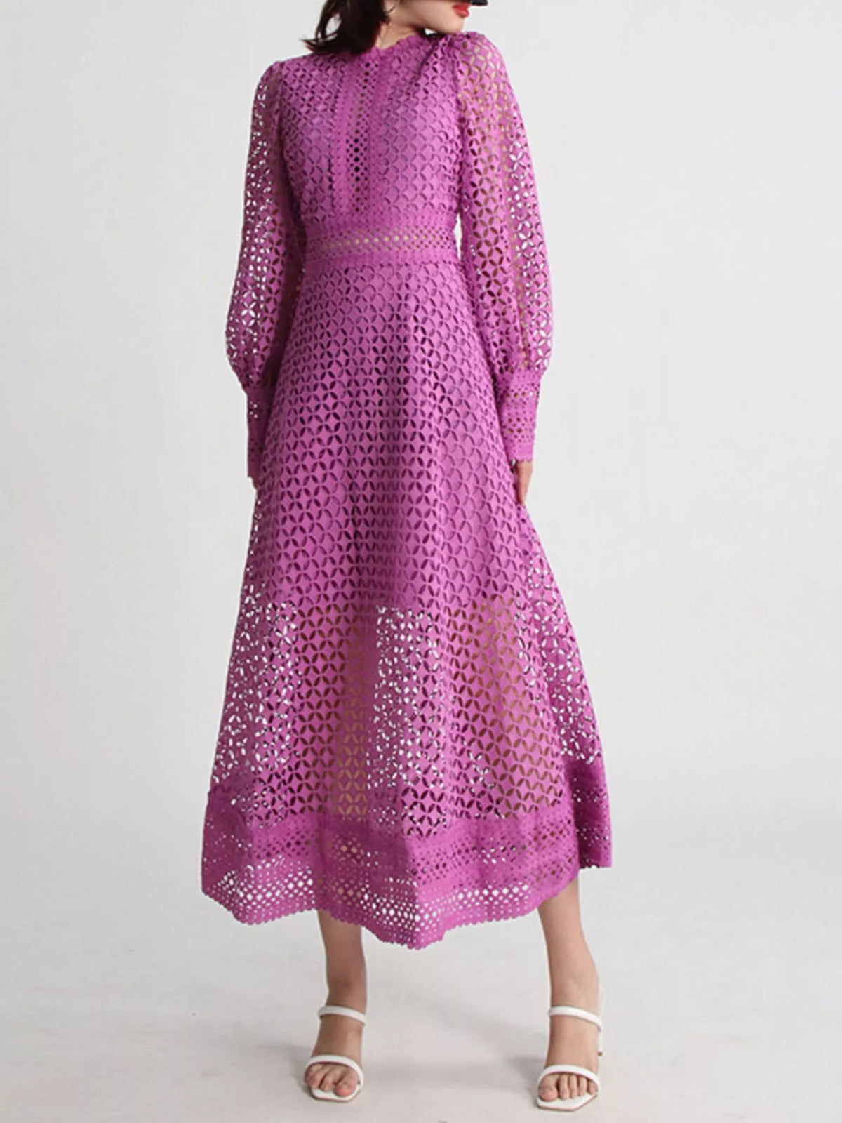 Hazel Blues® | Lace Long Sleeve Midi Dress