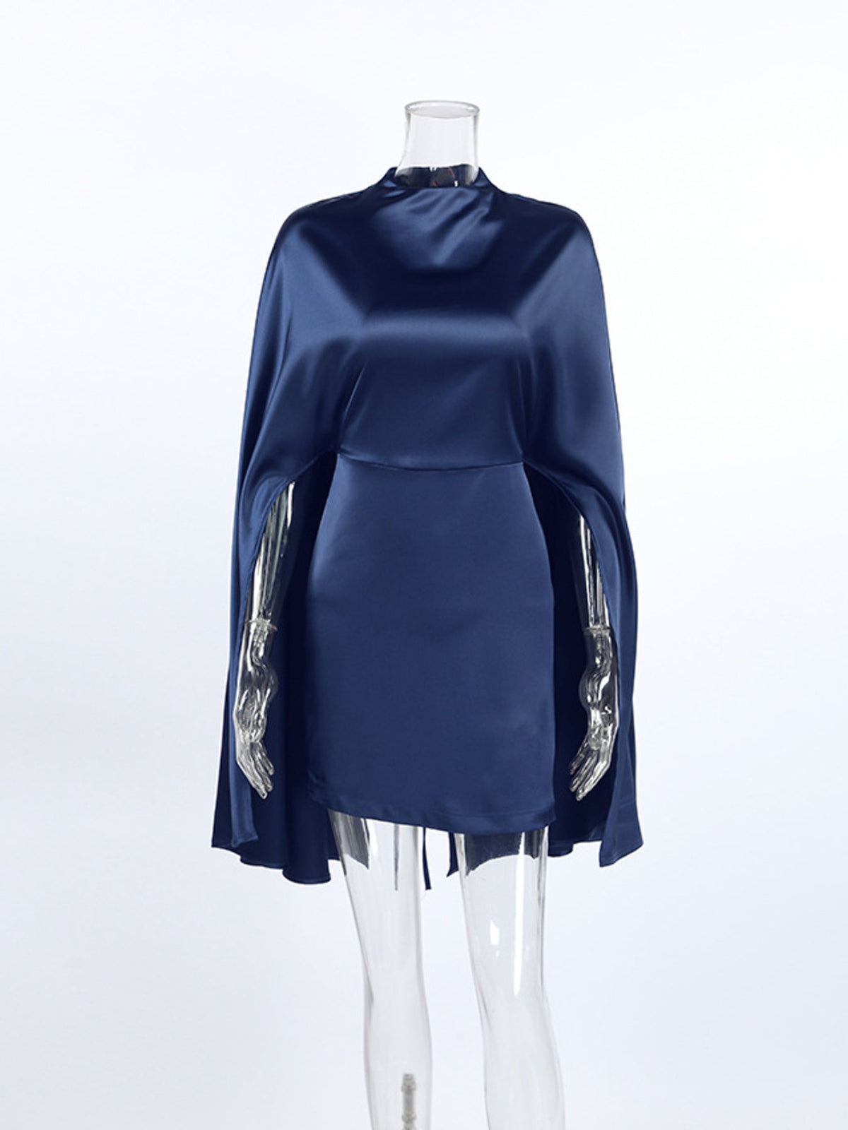 Hazel Blues® | Mock Neck Cape Sleeve Mini Dress