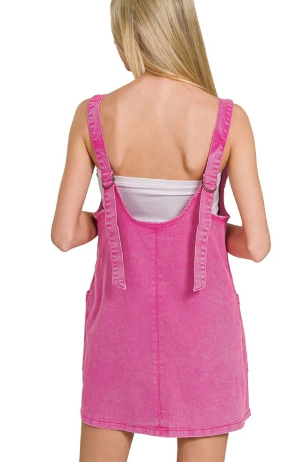 Hazel Blues® | Zenana Washed Adjustable Strap Denim Overall Dress