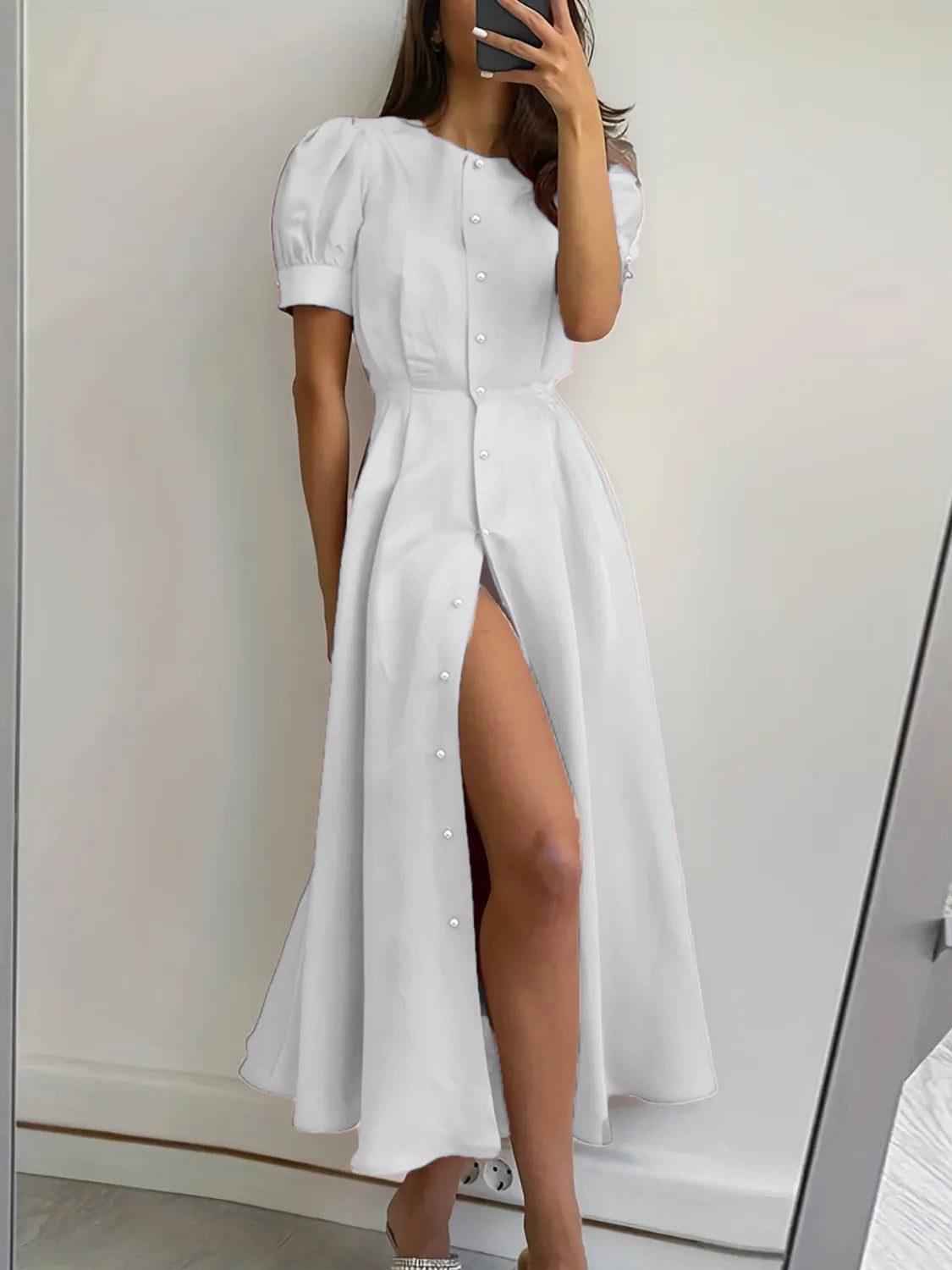 Hazel Blues® | Button Down Short Sleeve Dress