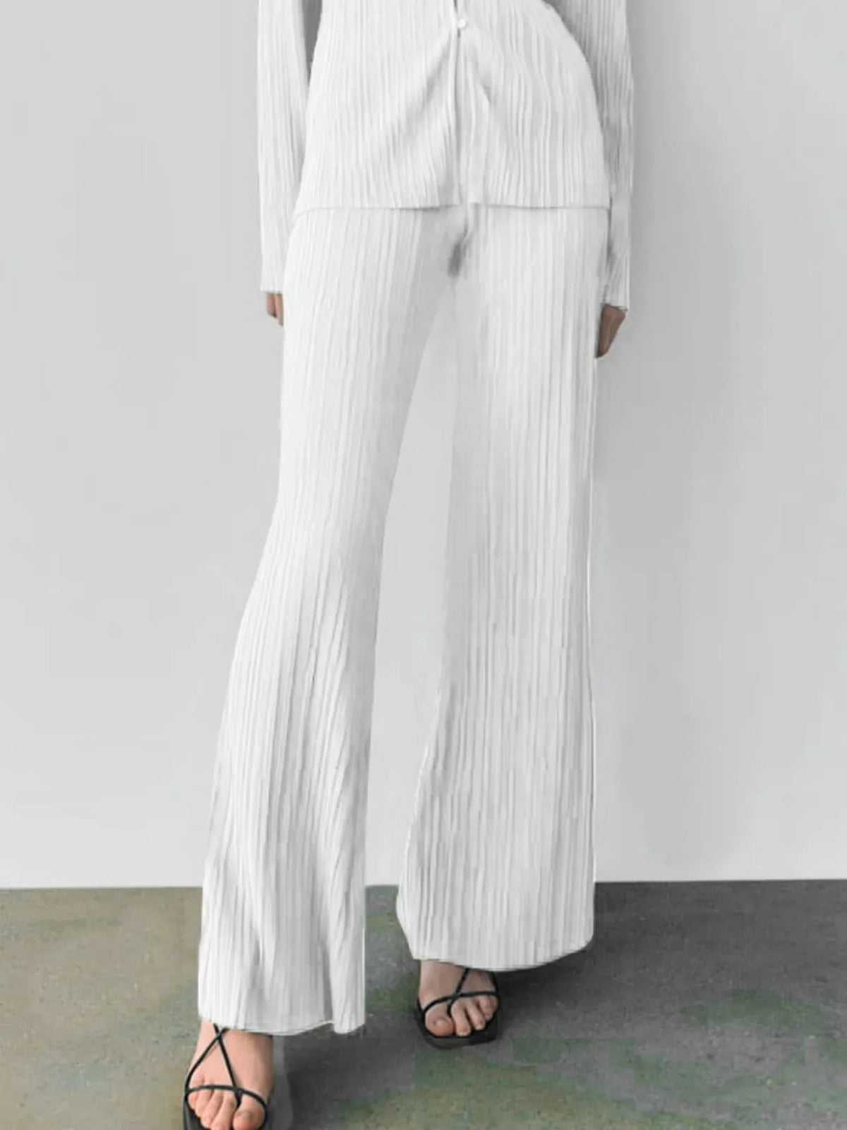 Hazel Blues® | Texture Long Sleeve Top and Pants Lounge Set