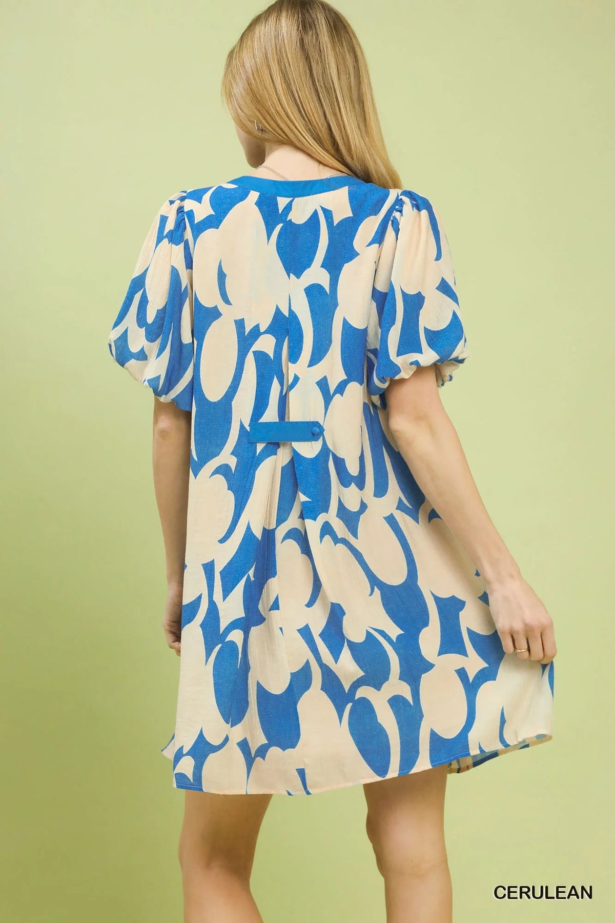 Hazel Blues® | Umgee Abstract Print Puff Sleeve Shift Dress