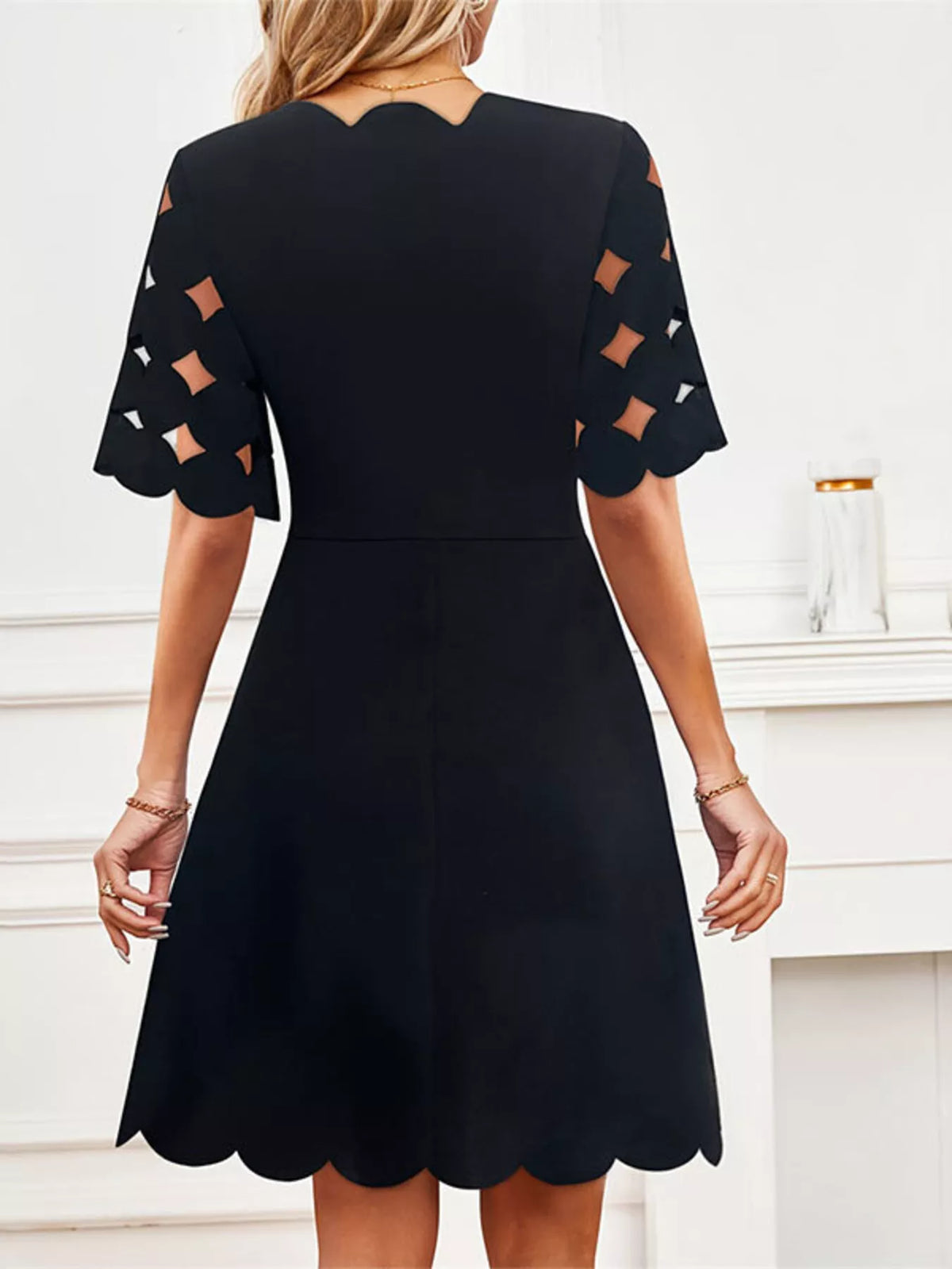 Hazel Blues® | Cutout Half Sleeve Mini Dress