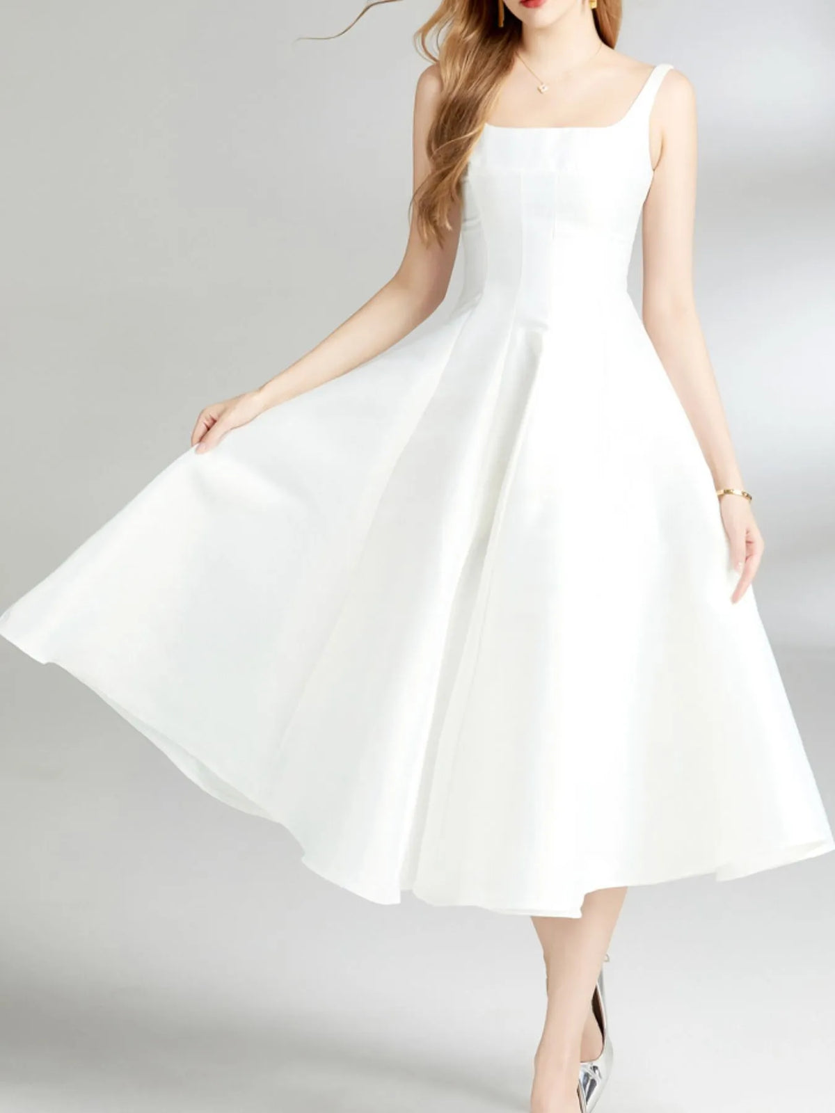 Hazel Blues® | A-Line Silhouette Midi Sleeveless Dress