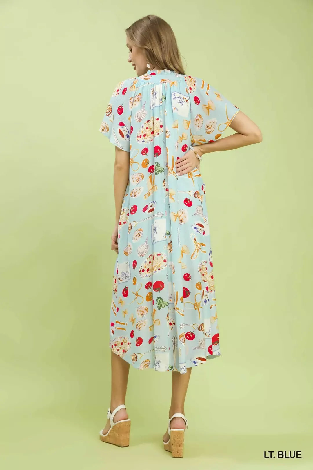 Hazel Blues® | Umgee Abstract Print Flutter Sleeve Midi Dress