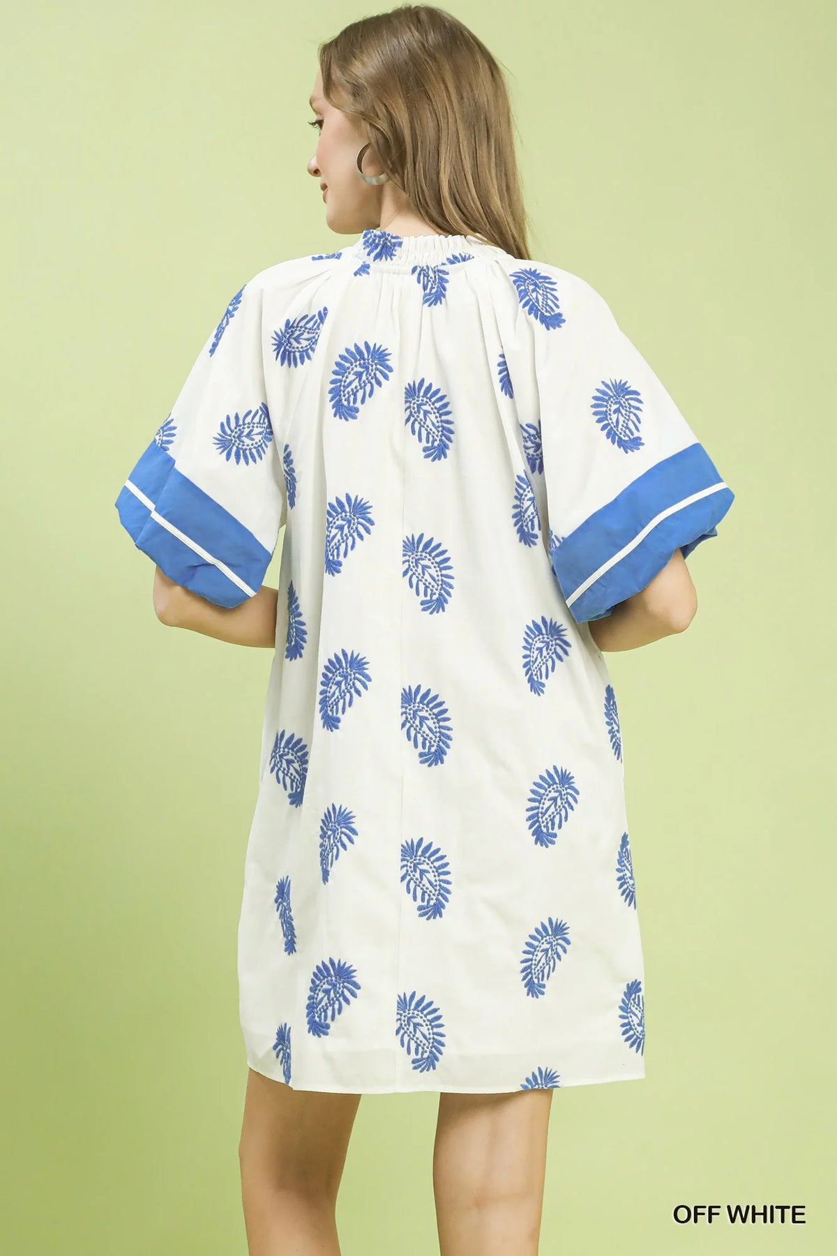 Hazel Blues® | Umgee Paisley Embroidered Boho Mini Dress