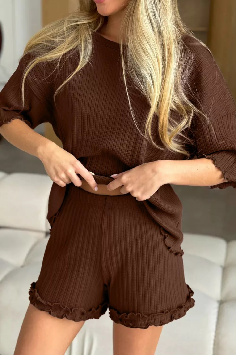 Hazel Blues® | Half Sleeve Top and Shorts Set