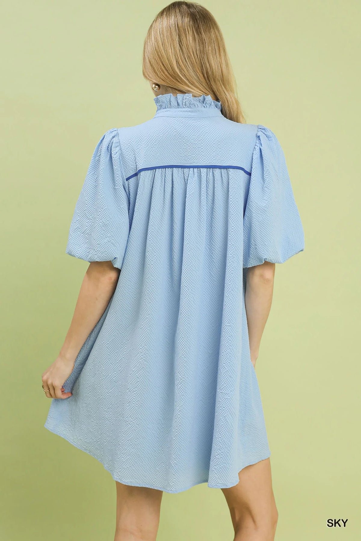 Hazel Blues® | Umgee Seersucker Puff Sleeve Dress