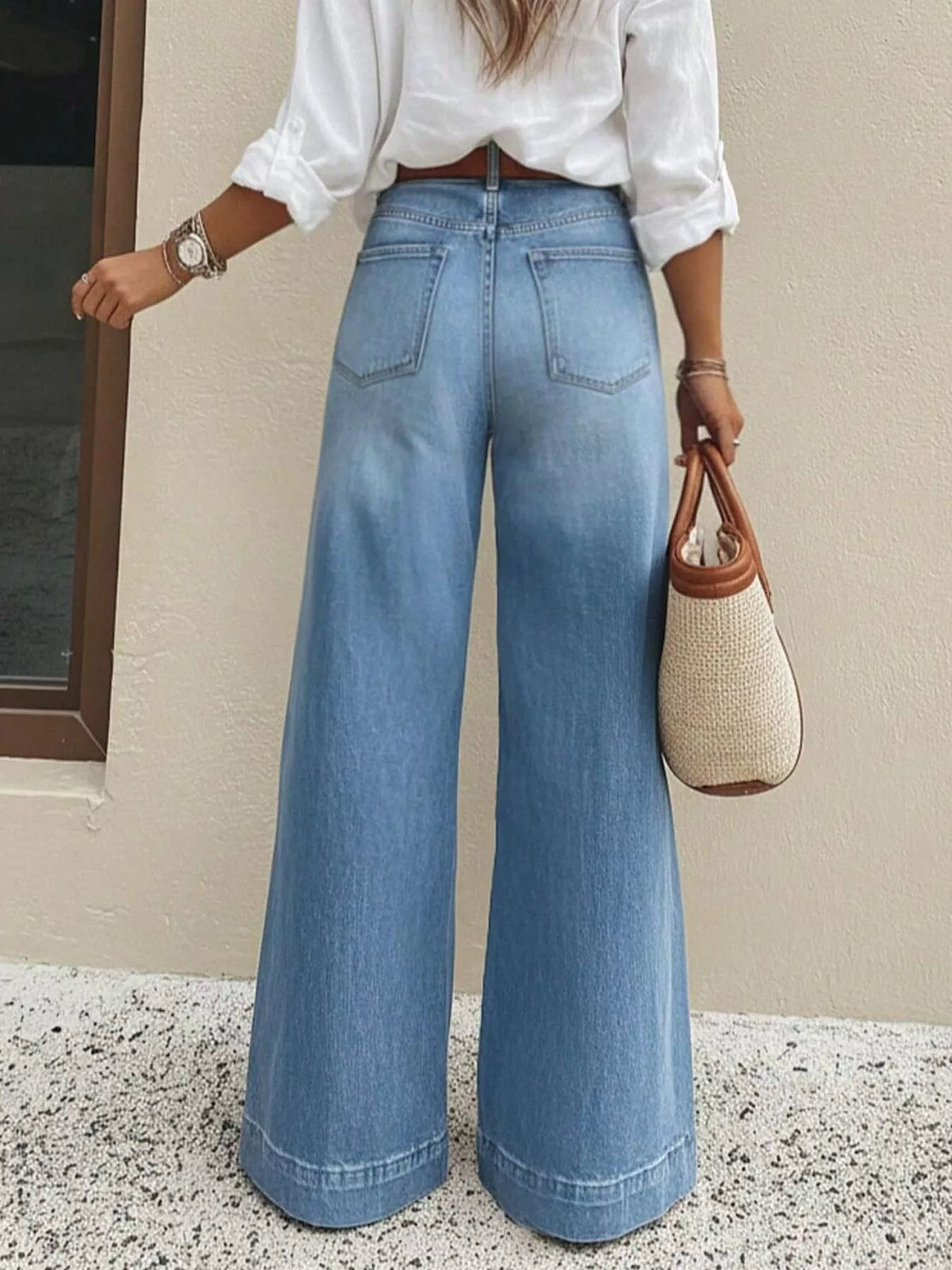 Hazel Blues® | High-Waisted Wide Leg Jeans