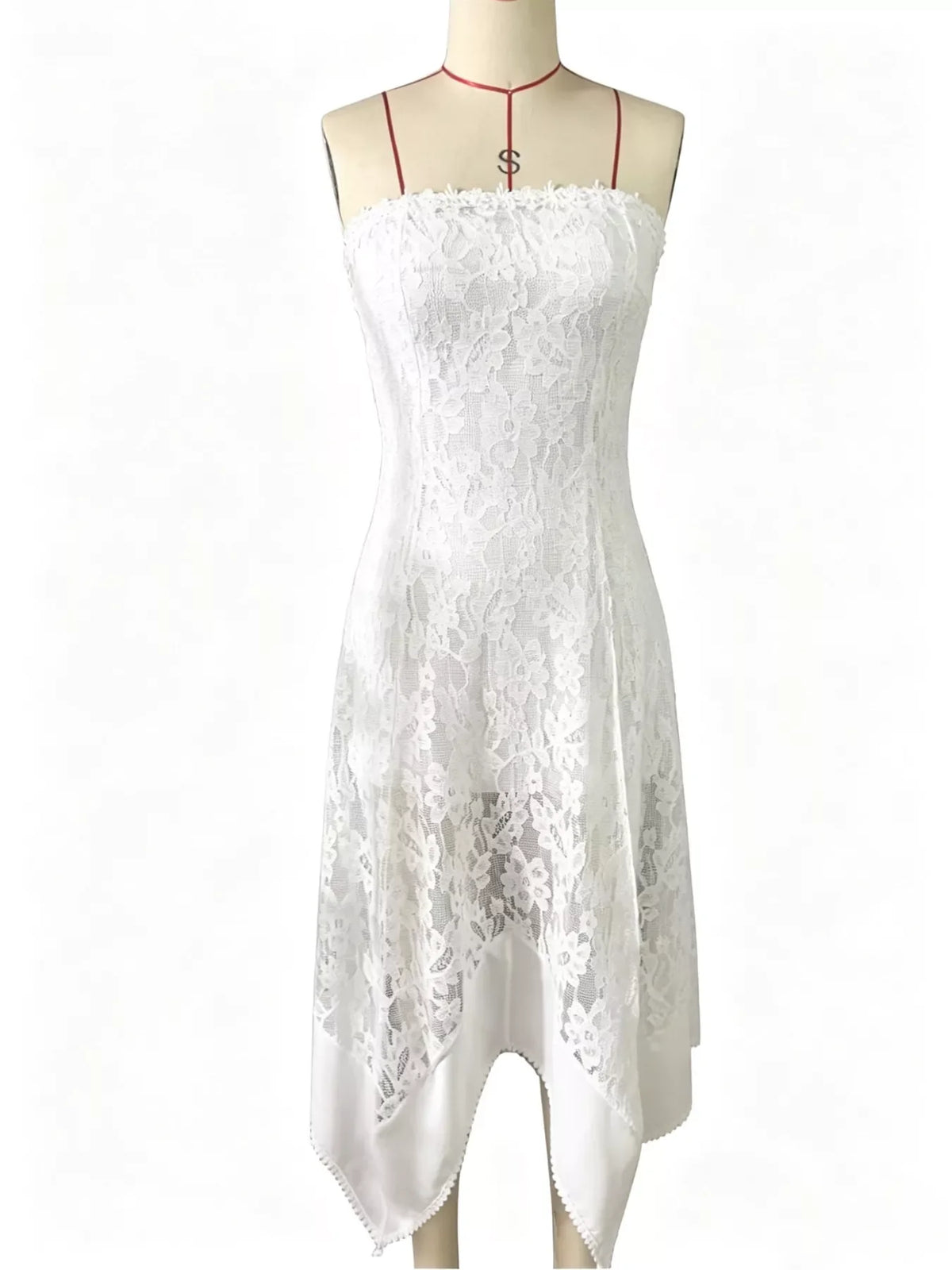 Hazel Blues® | Elegant Lace Strapless Midi Dress
