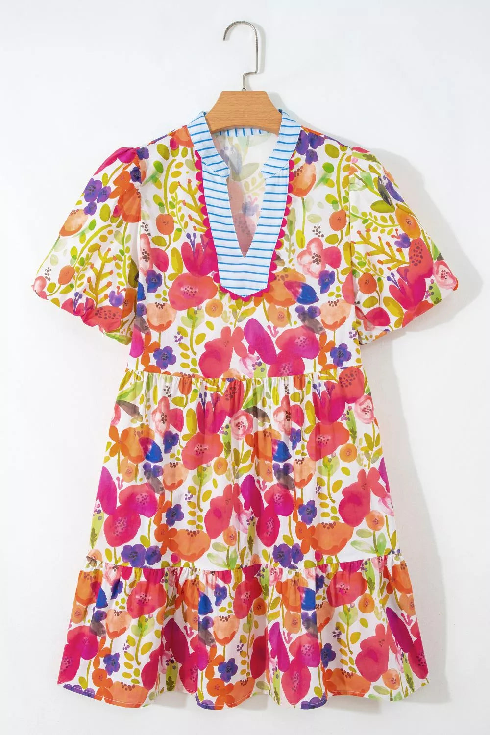 Hazel Blues® | Floral Print Tiered Mini Dress