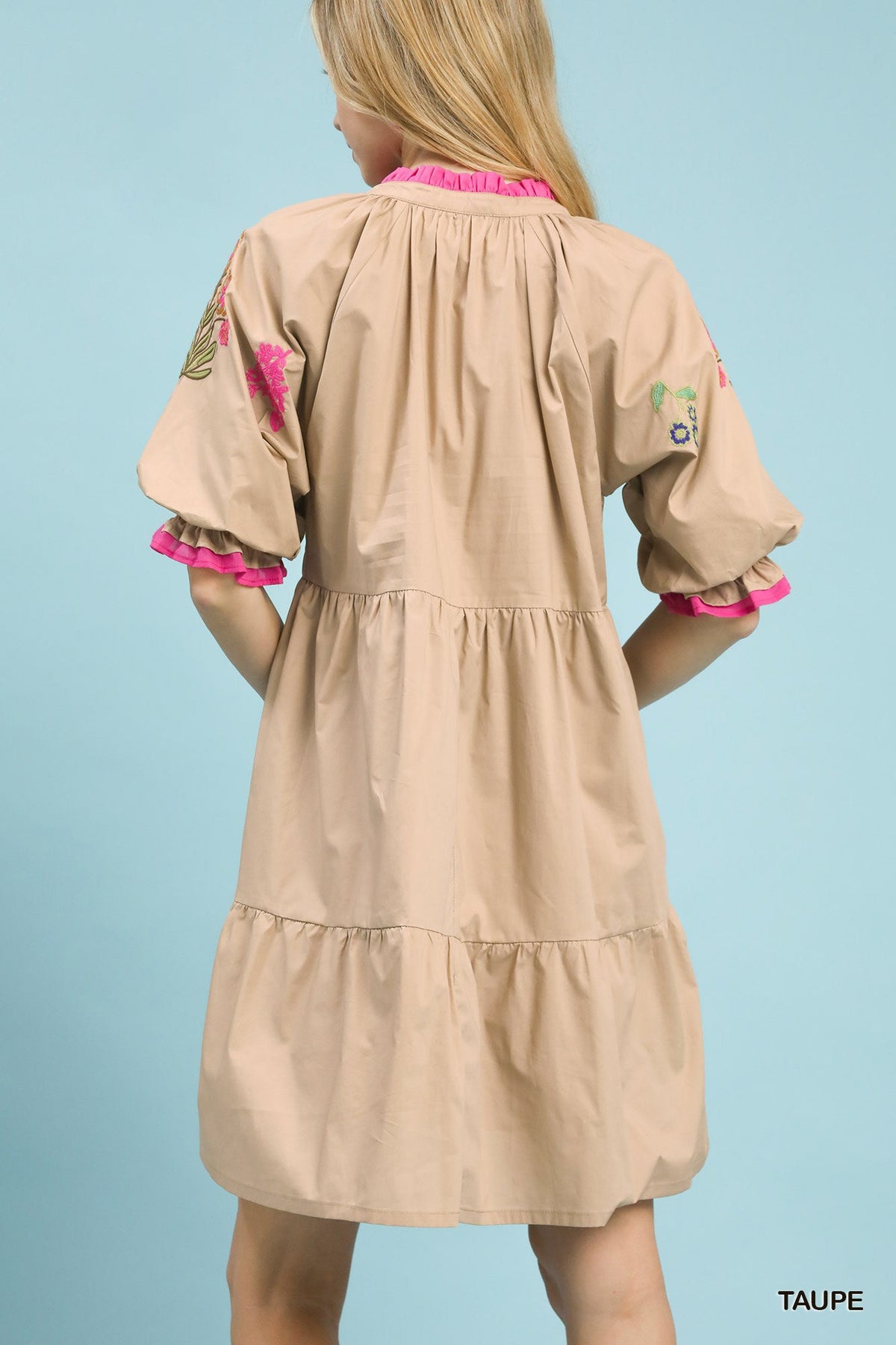 Hazel Blues® | Umgee Embroidered Floral Tiered Dress