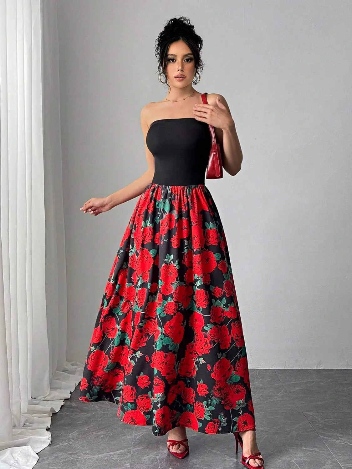 Hazel Blues® | Floral Tube Maxi Dress