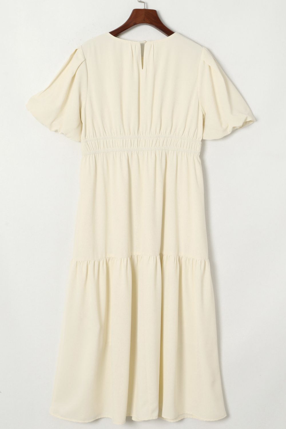 Hazel Blues® | Puff Sleeve Pleated High Waist Flowy Midi Dress