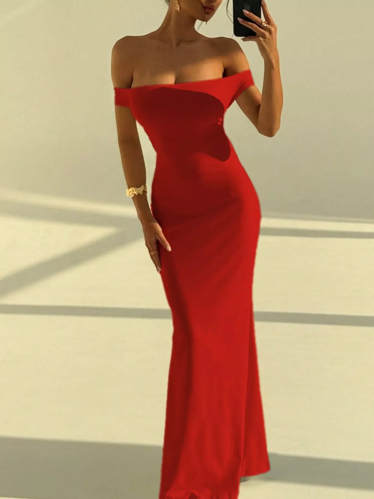 Hazel Blues® | Backless Off-Shoulder Bodycon Mermaid Maxi Dress