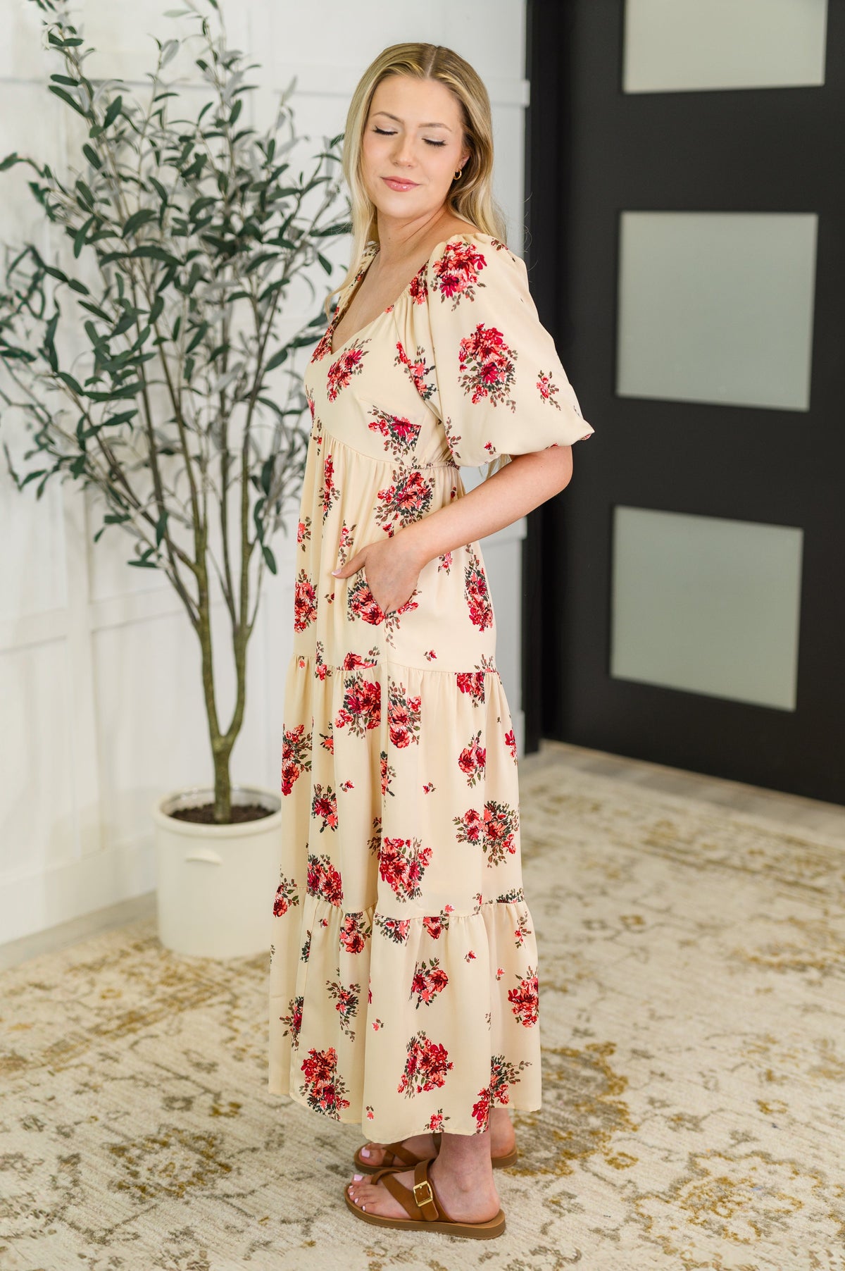 Hazel Blues® | Petals & Postcards Balloon Sleeve Dress