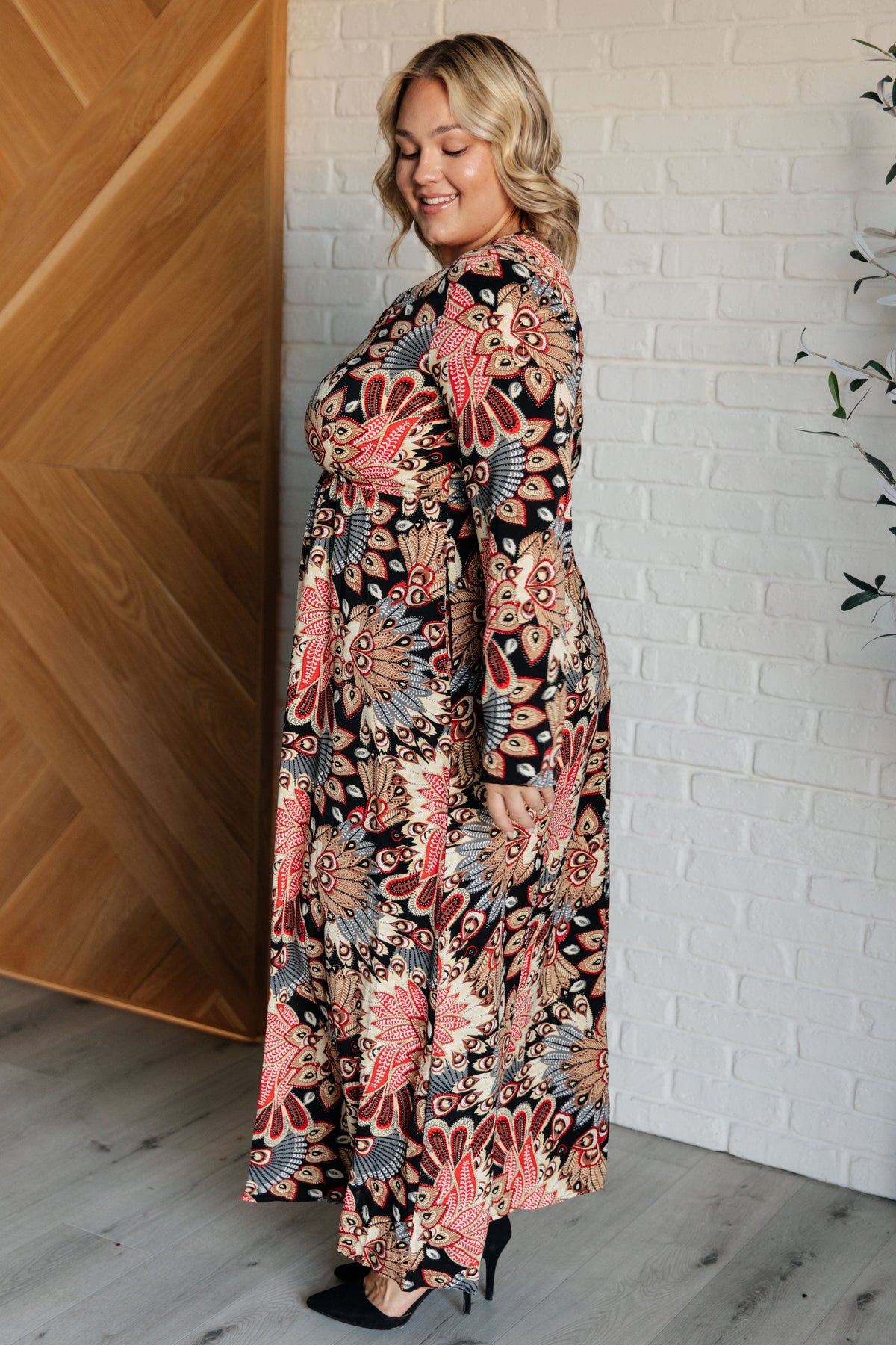 Hazel Blues® | Send it Over Faux Wrap Maxi Dress