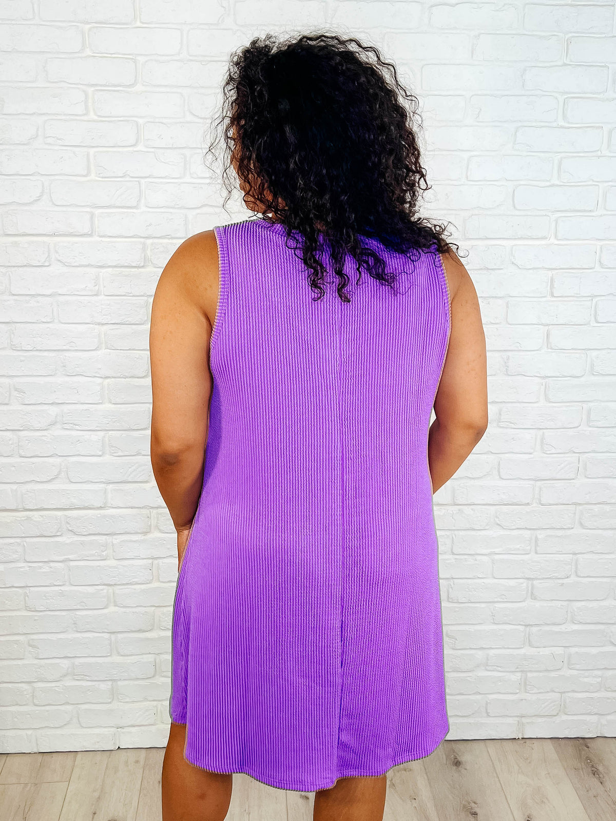 Hazel Blues® | The Power I Hold V-Neck Ribbed Knit Dress in Tropical Violet