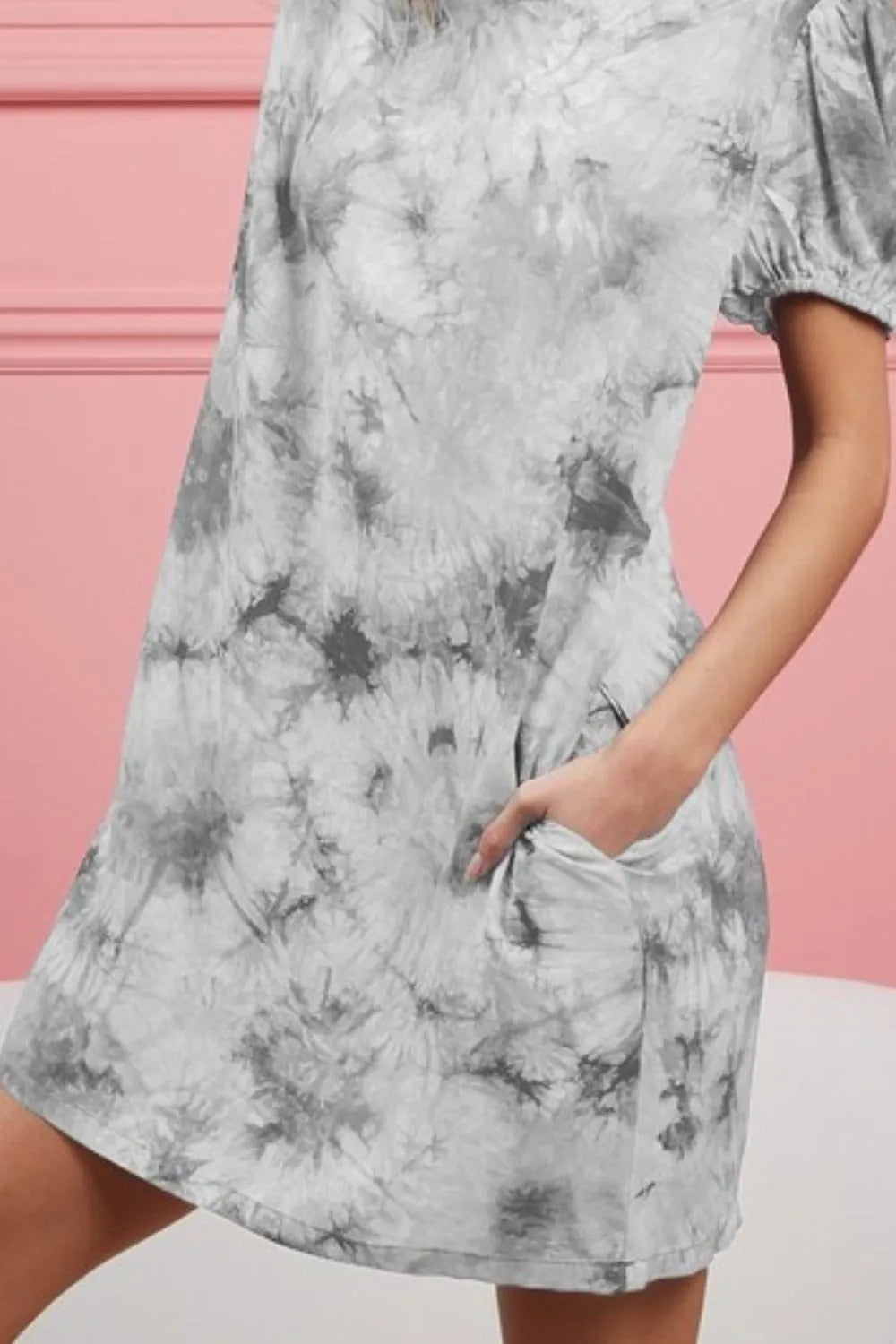 Hazel Blues® | BiBi Puff Sleeve With Side Pockets Tie Dye Dress