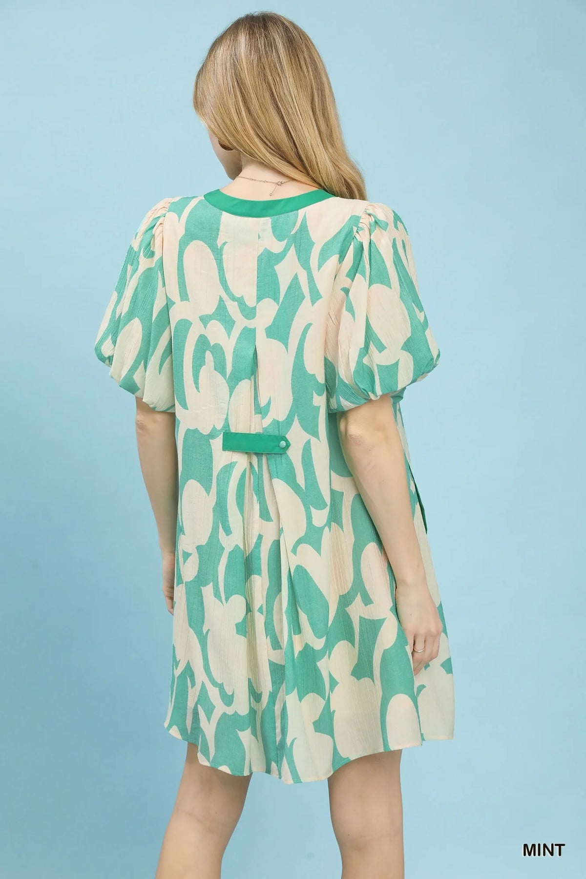 Hazel Blues® | Umgee Abstract Print Puff Sleeve Shift Dress