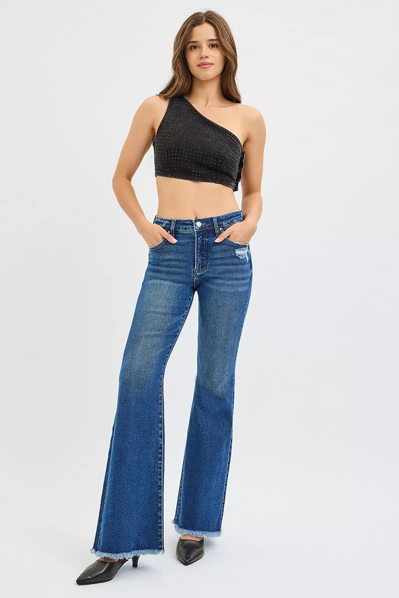 Hazel Blues® | RISEN High Rise Flare Jeans