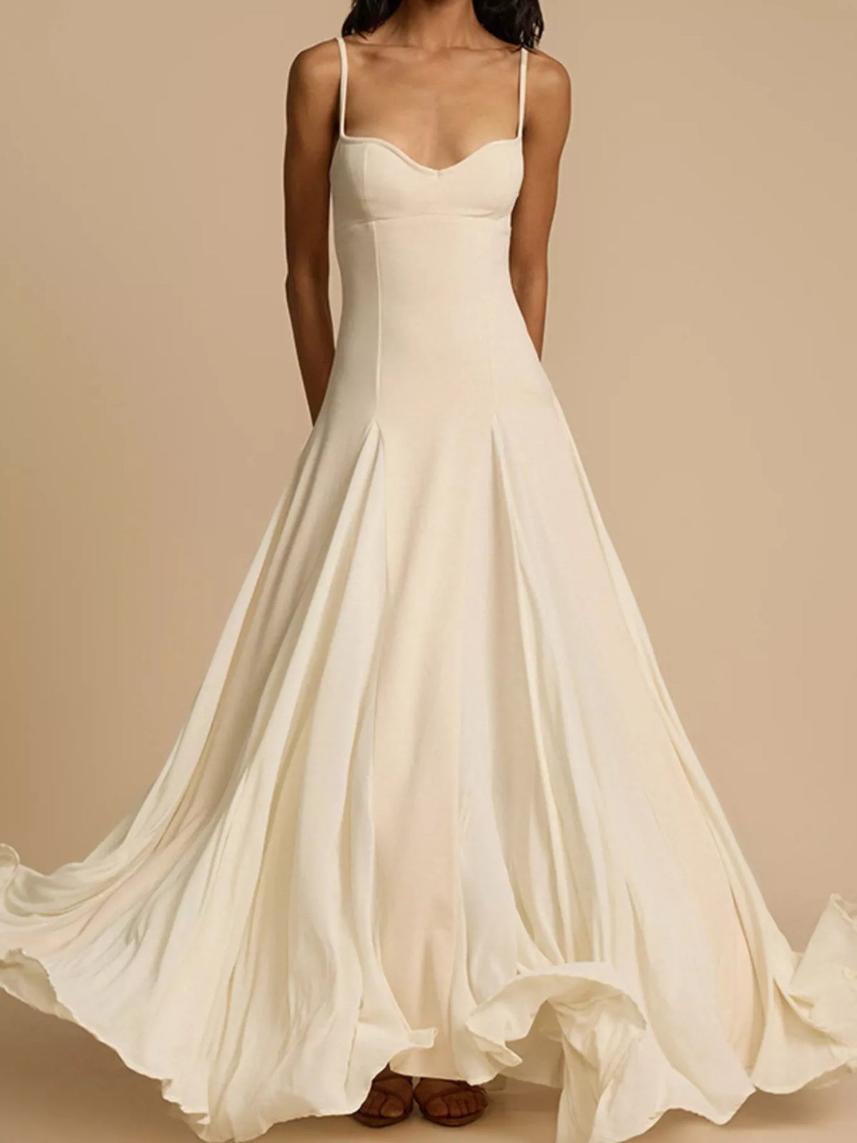 Hazel Blues® | Sweetheart Neck Spaghetti Strap Flowy Maxi Dress