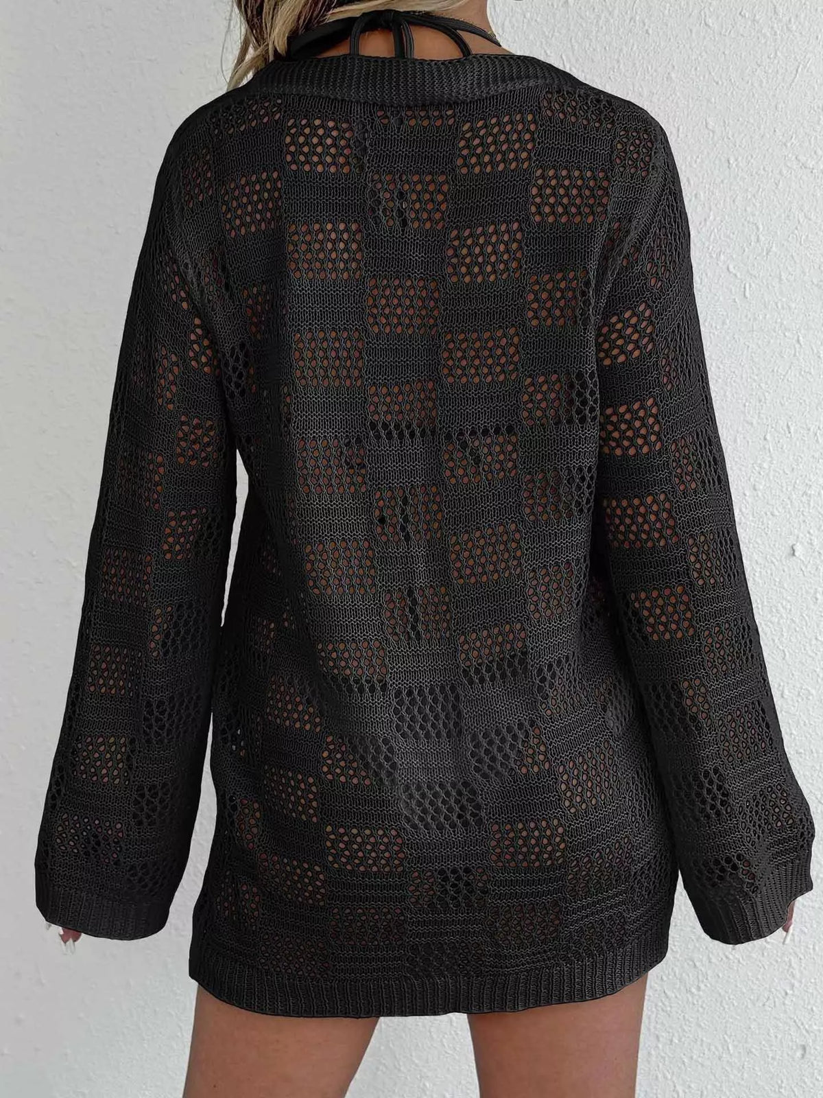 Hazel Blues® | Crochet Knit Tie Front Cover-Up