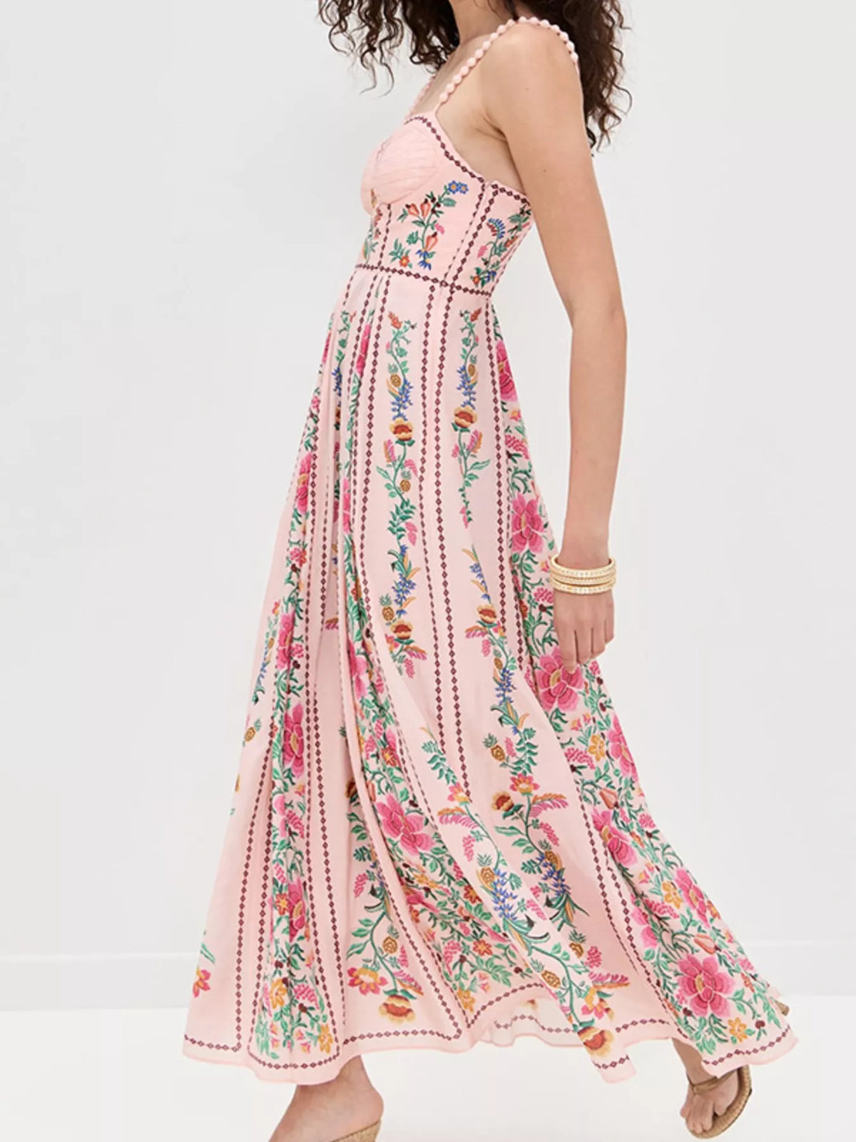 Hazel Blues® | Floral Print Sweetheart Neck Dress