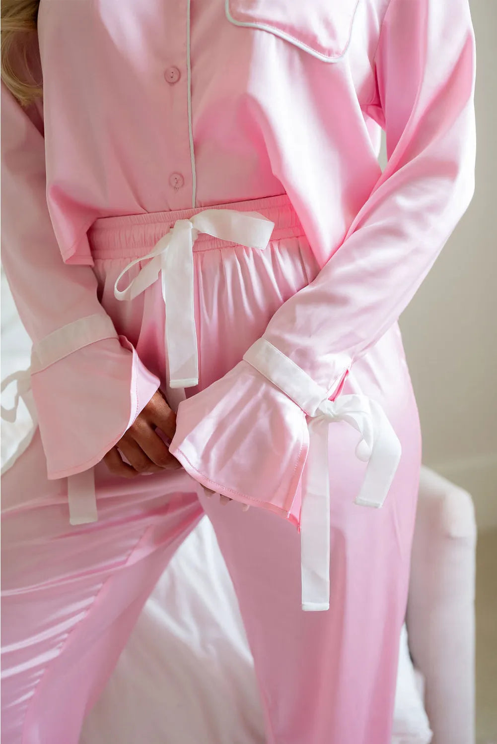 Hazel Blues® | Collared Neck Long Sleeve Top and Pants Lounge Set