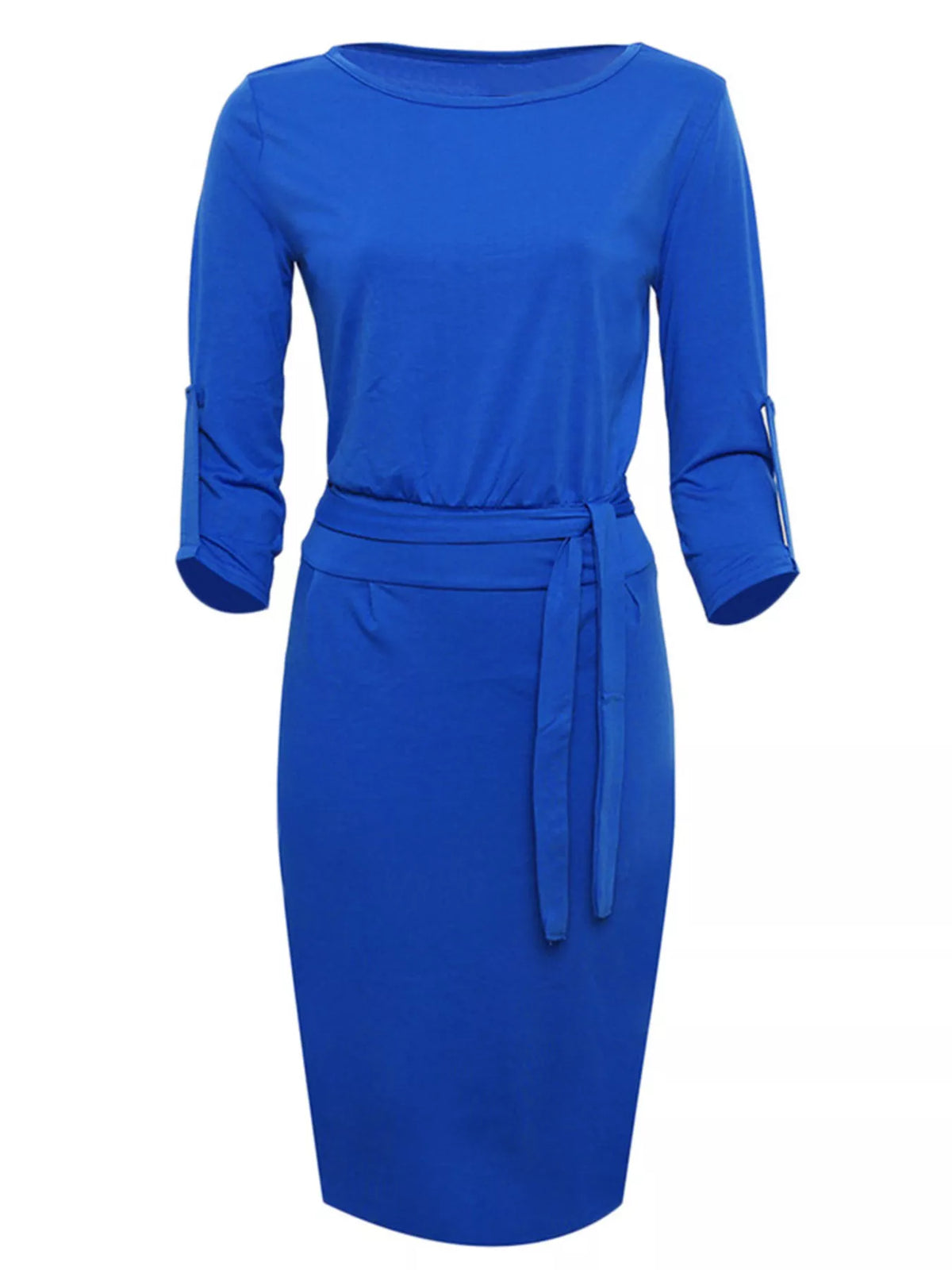 Hazel Blues® | Tie-Waist Round Neck Dress