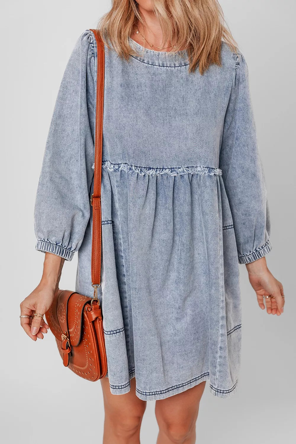 Hazel Blues® | Vintage Wash Denim Dress with Pockets