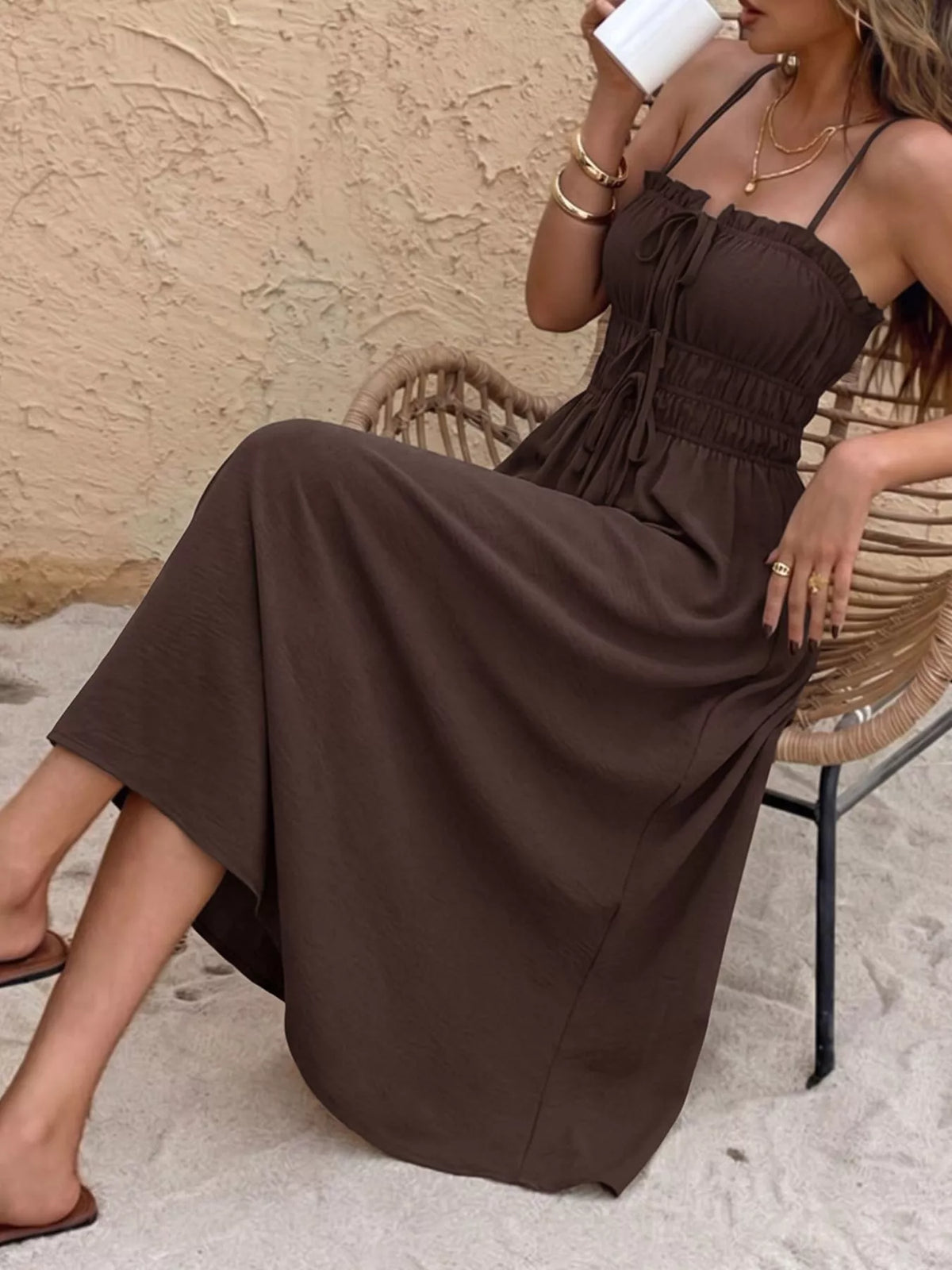 Hazel Blues® | Tie-Front A-Line Dress