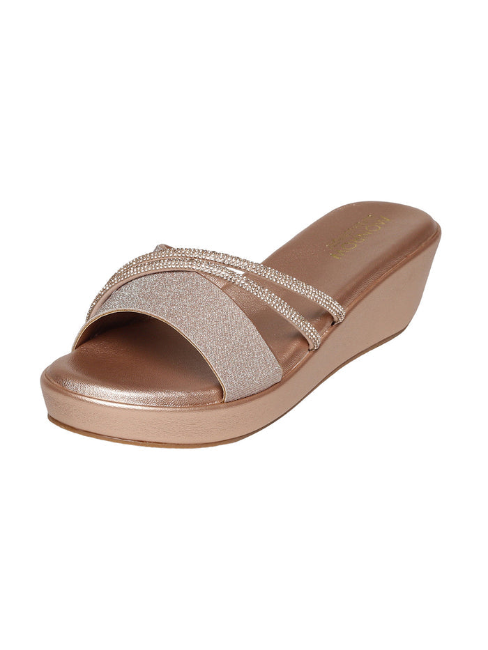 Elira Rose Gold Wedge Heels
