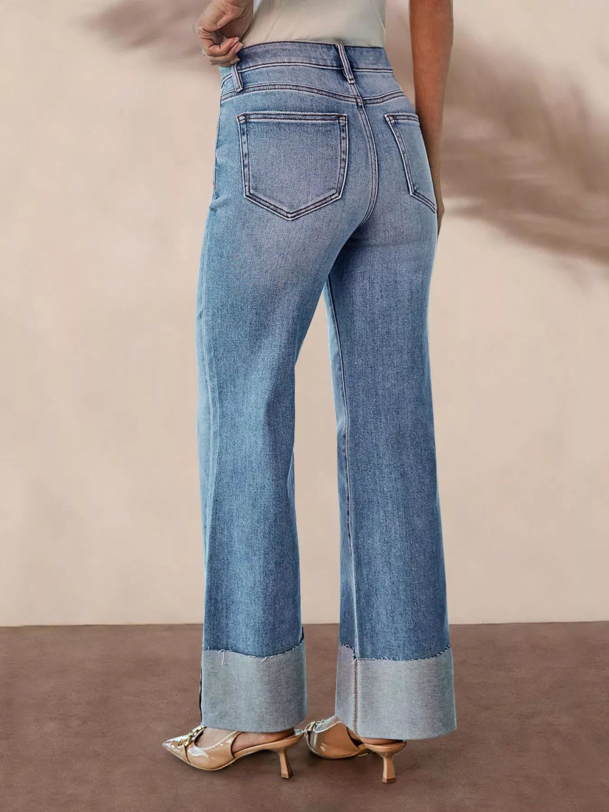 Hazel Blues® | Distressed High-Waisted Flare Jeans