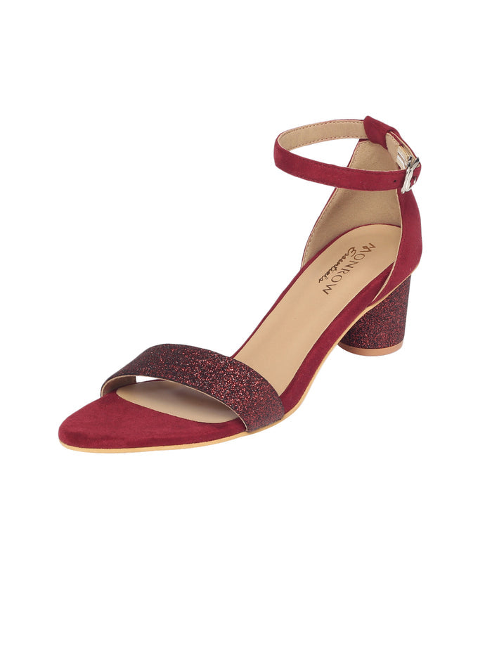 Zelda Maroon Block Heels